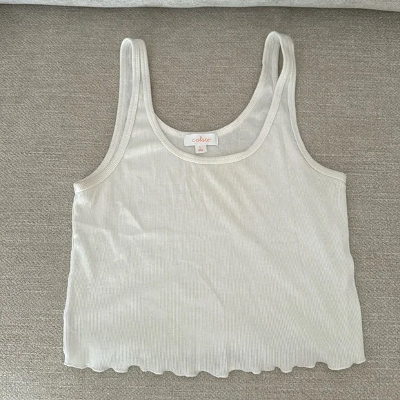 Colsie Tops Colsie White Cropped Tank Top Sz L Poshmark